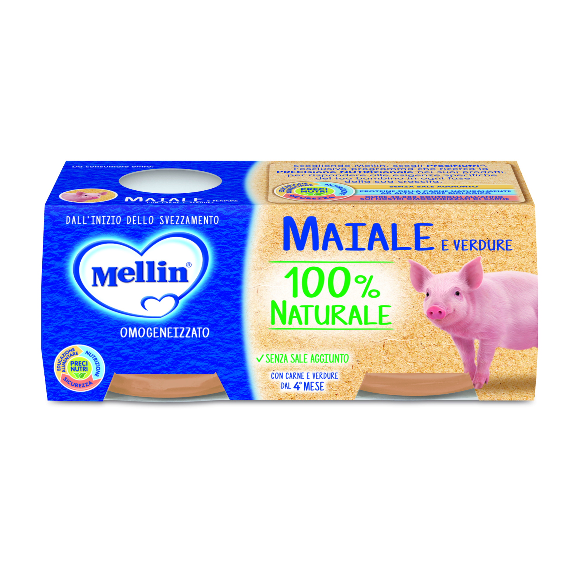 Mellin Omogeneizzato maiale e verdure 2x80 g dal 4 mese