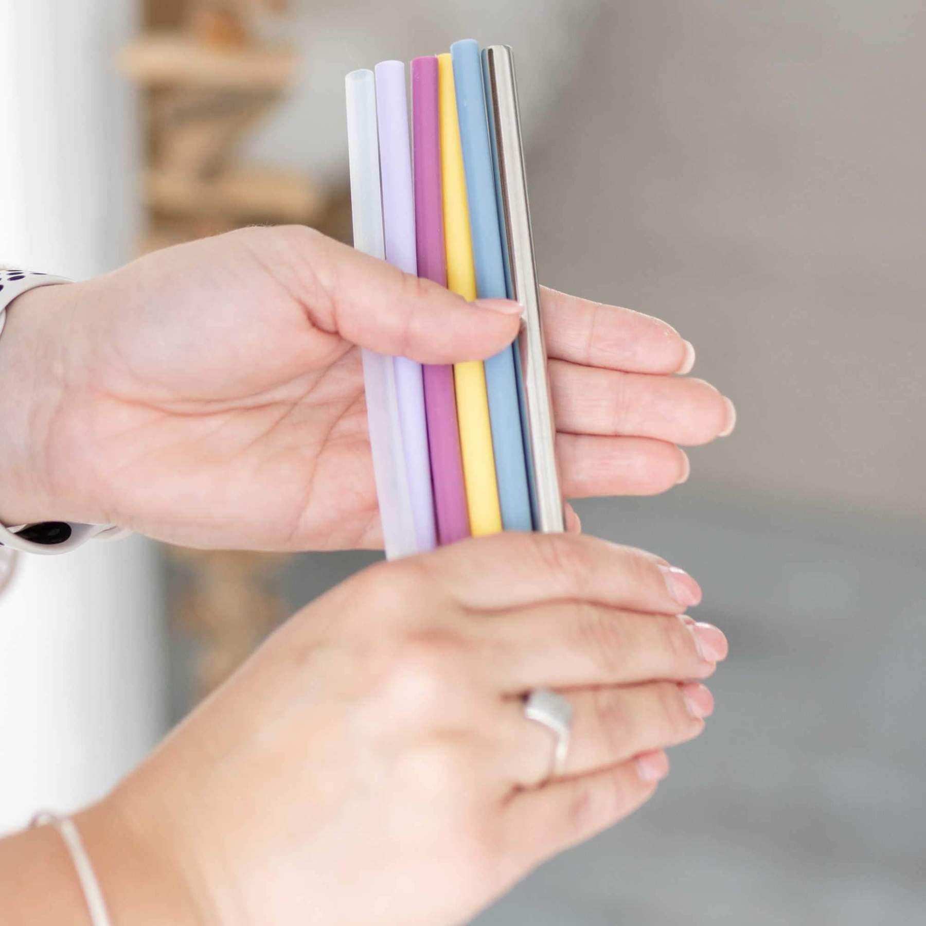 Montii Pastel Cannucce Silicone 6 Pezzi Riutilizzabili