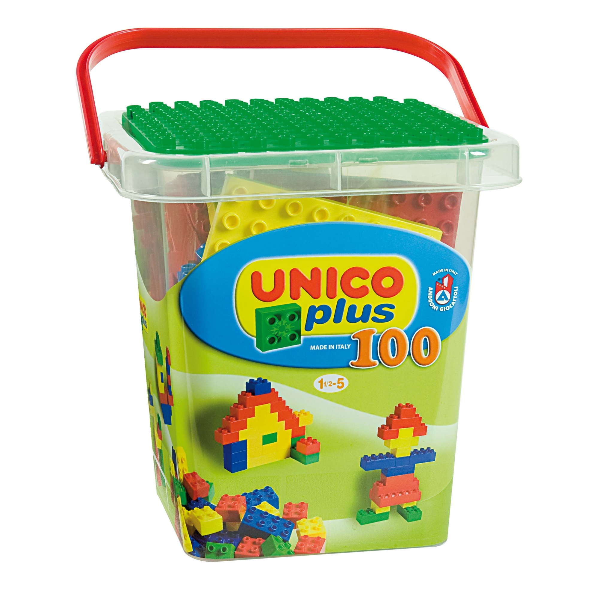 Unico Plus secchio costruzioni 100 pezzi bambini