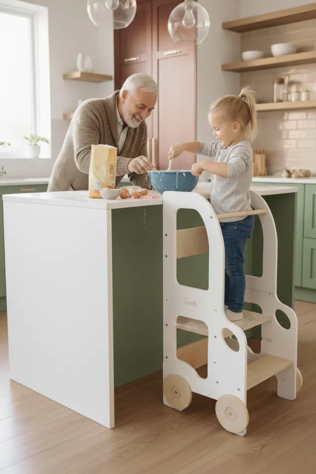 The Dida Montessori Regolabile Torre Apprendimento Bianca Sicura