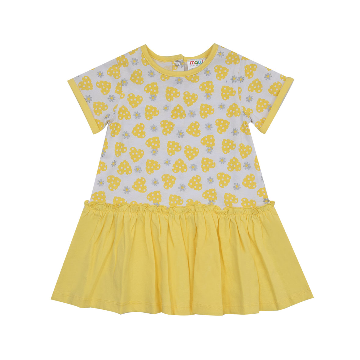 Toys Center Baby abito bimba bianco giallo stampa cuori