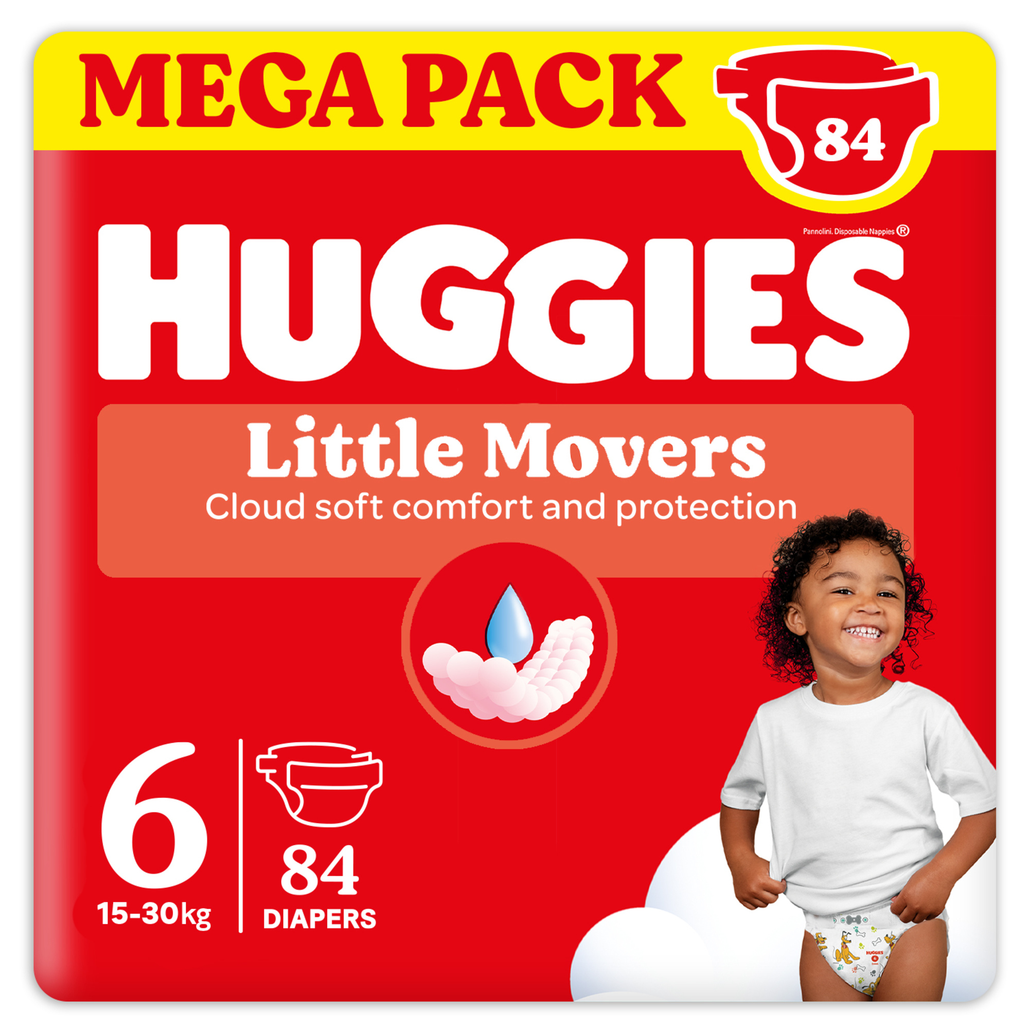 Huggies Little Movers pannolino taglia 6 megapack 84 pezzi 15-30kg