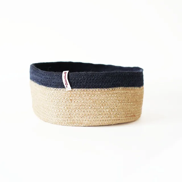 Corr Jute Works Cesta iuta naturale e blu commercio equo