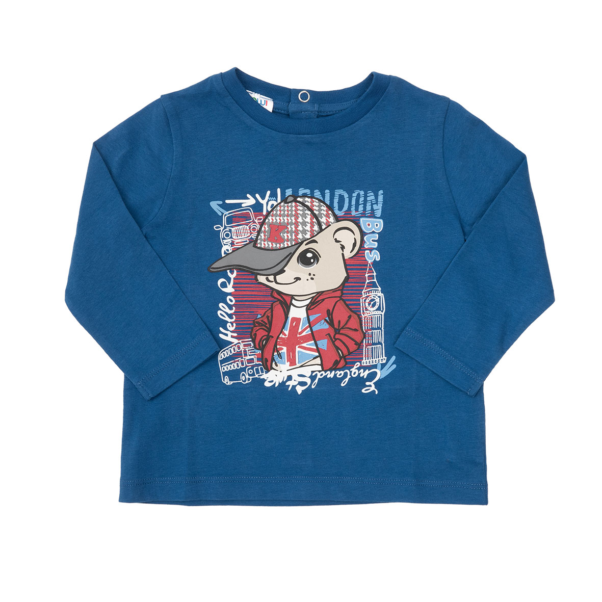 Toys Center Baby t-shirt bimbo maniche lunghe blu stampata
