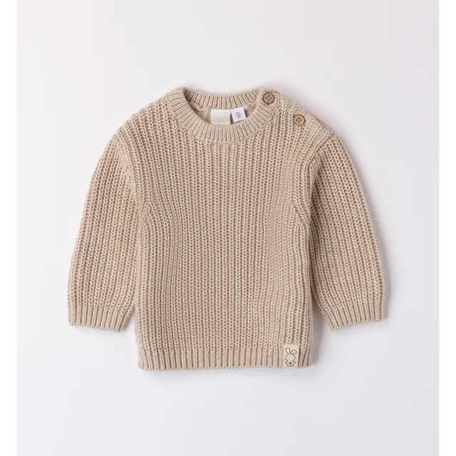 iDO maglioncino tricot beige in cotone e lana