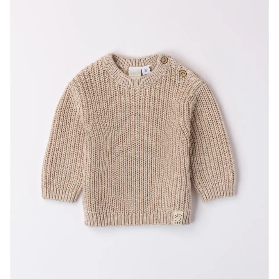 iDO maglioncino tricot beige in cotone e lana
