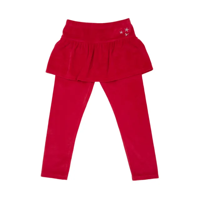 Toys Center Baby legging bimba rosso ciniglia con gonna