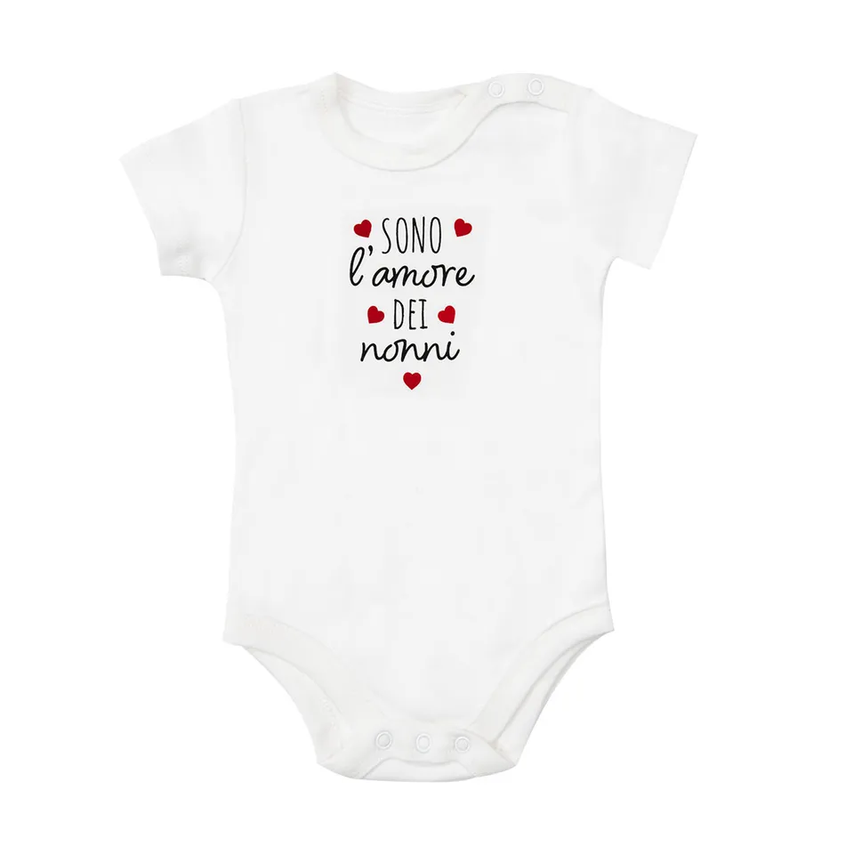 Body Mezza Manica Interlock Bianco Unisex Cotone Neonato