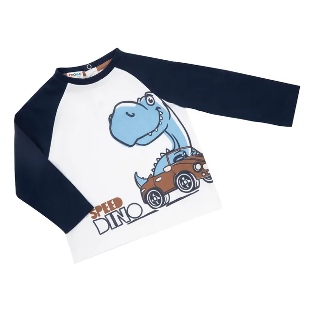 Dino maglia jersey raglan bimbo maniche lunghe bianca blu