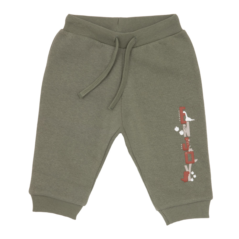 Toys Center Baby felpato pantalone bimbo verde con stampa elastico