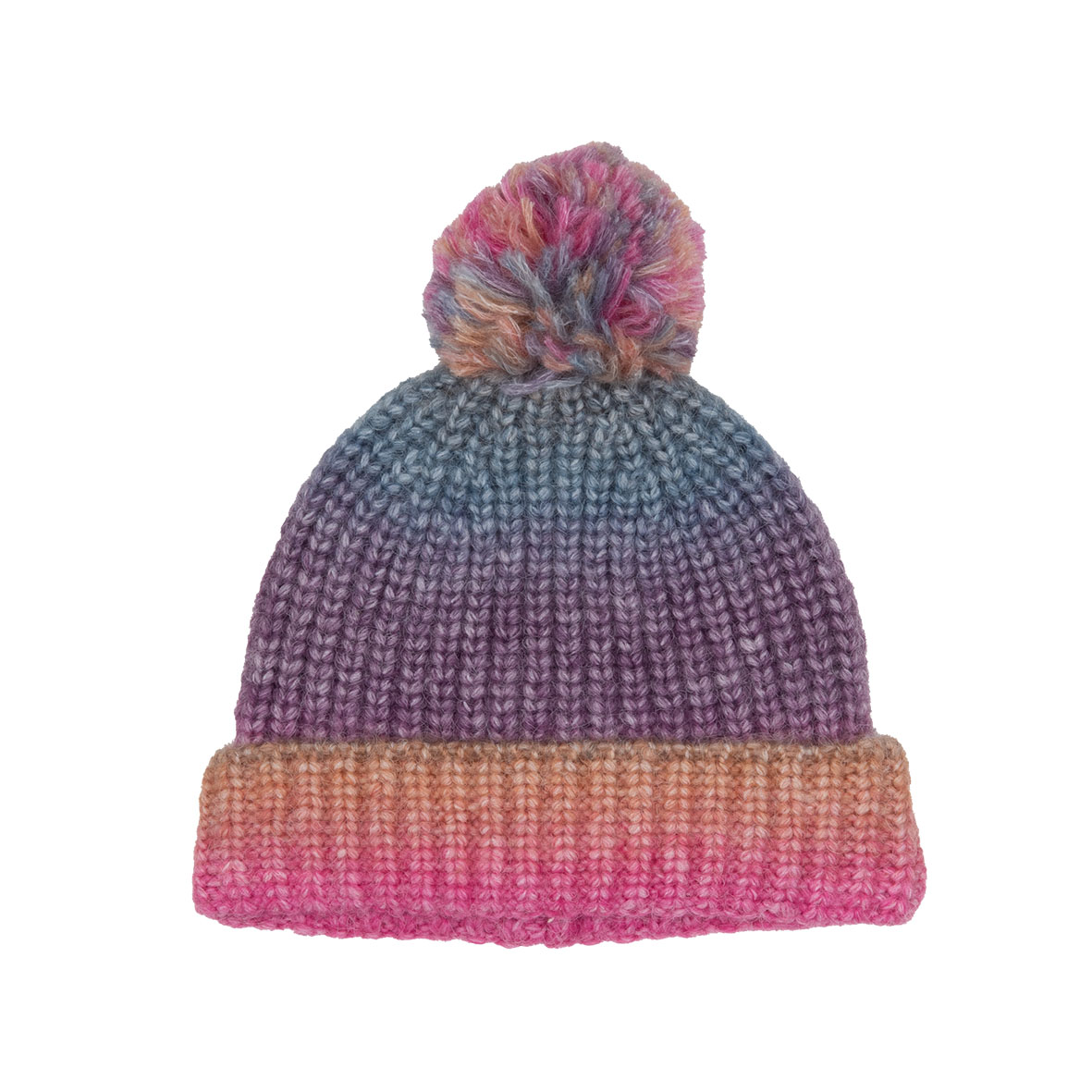 Cuffietta cappello bimba invernale con pon pon multicolor
