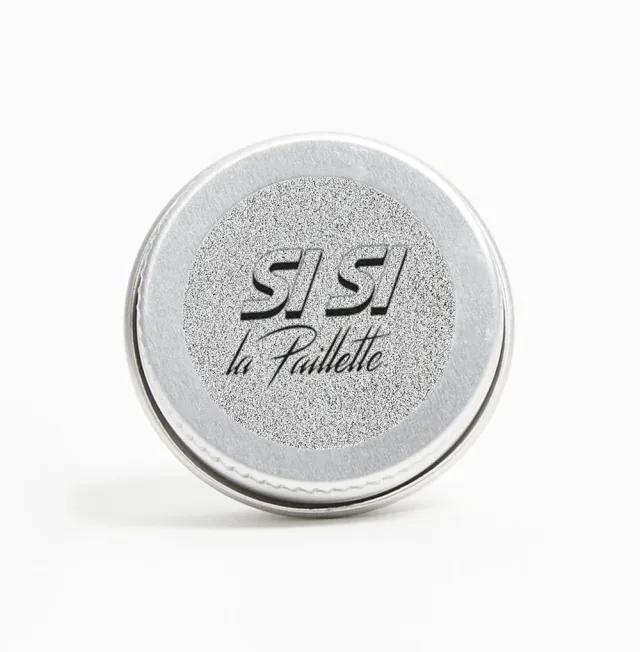 Si Si La Paillette glitter Pure Argente Fines viso