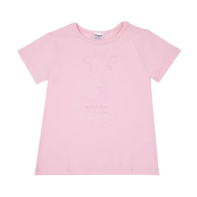Mawi Giraffe Family t-shirt bimba rosa jersey cotone