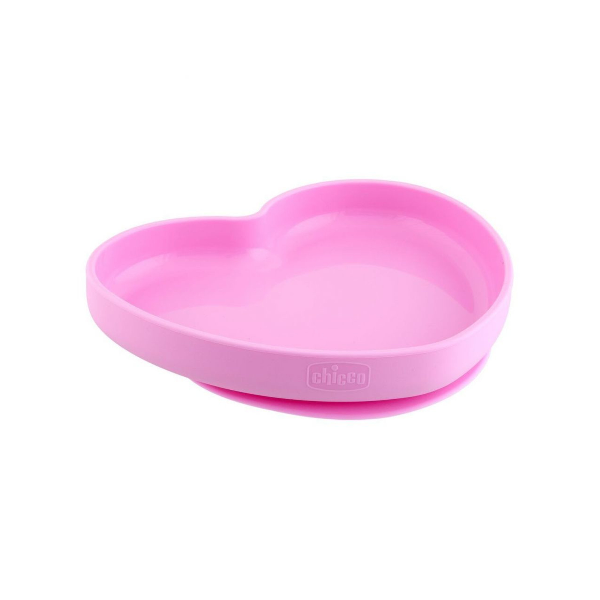 Chicco Piatto Cuore piatto silicone con ventosa rosa 9m+