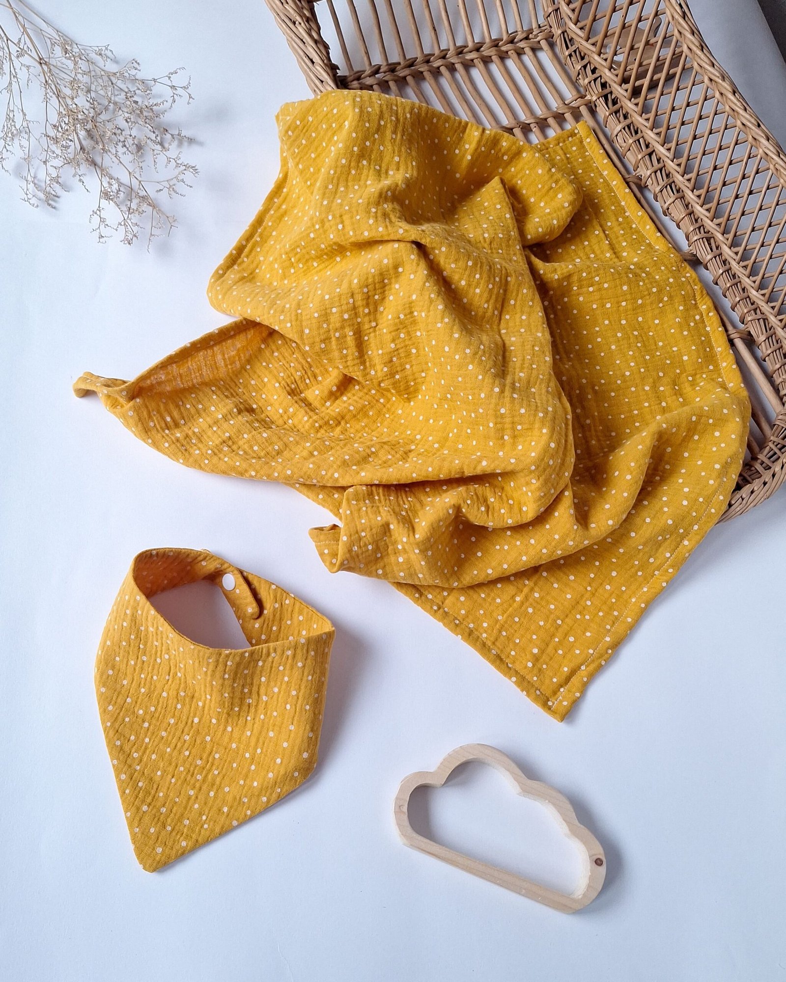 M'Amélie Creations Set Nascita Mussola con bavaglino cotone
