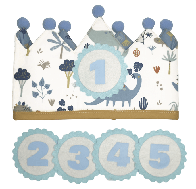 The Dida corona compleanno cotone dinosauri lavabile