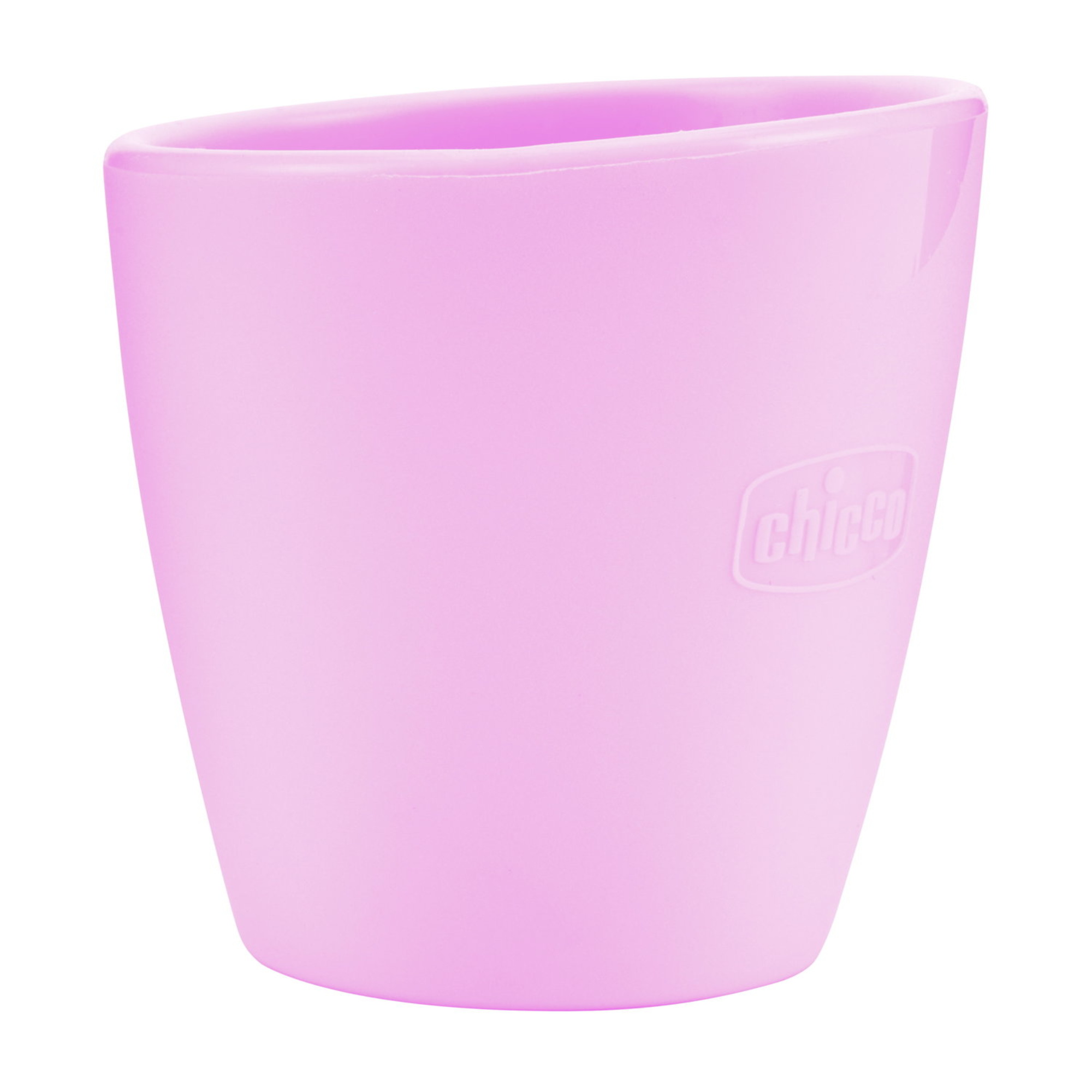 Chicco Bicchiere Silicone Rosa Bordo Inclinato