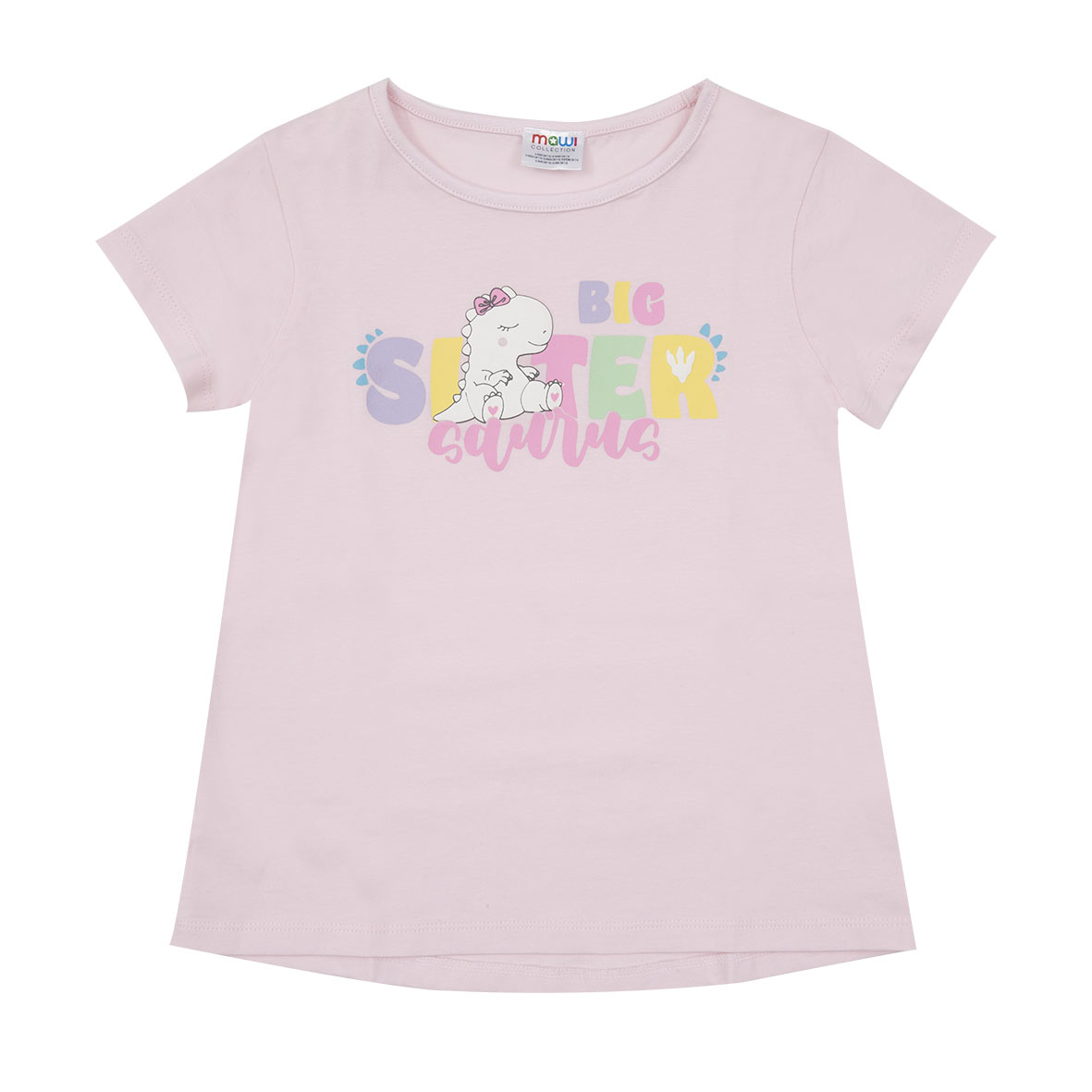 T-shirt Bimba Jersey Rosa Big Sister Cotone