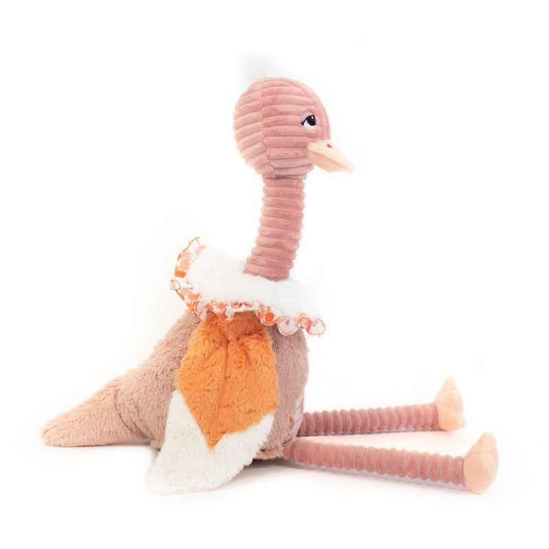 Les Déglingos Original Pomelos peluche struzzo rosa 32 cm