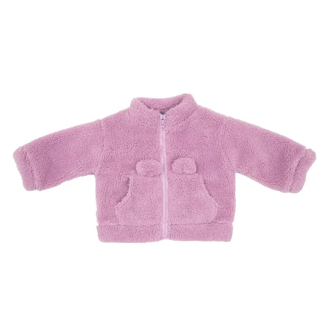 Toys Center Baby felpa bimba zip lilla rosa con tasche
