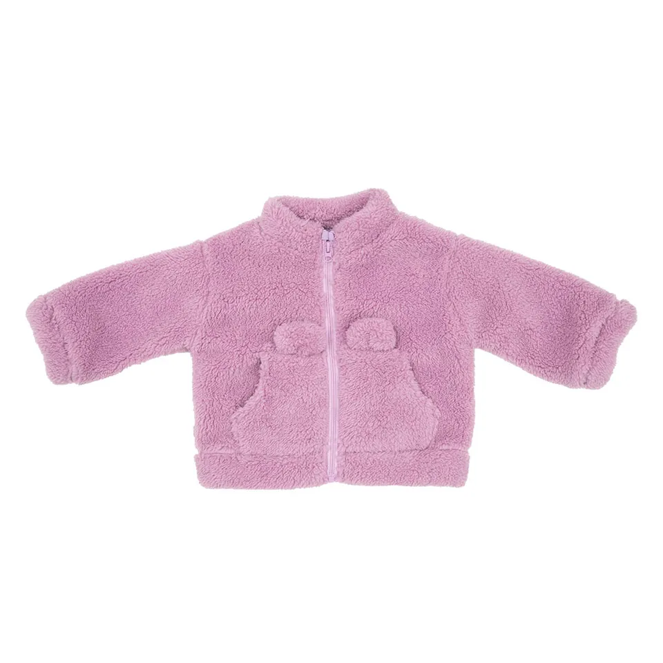 Toys Center Baby felpa bimba zip lilla rosa con tasche