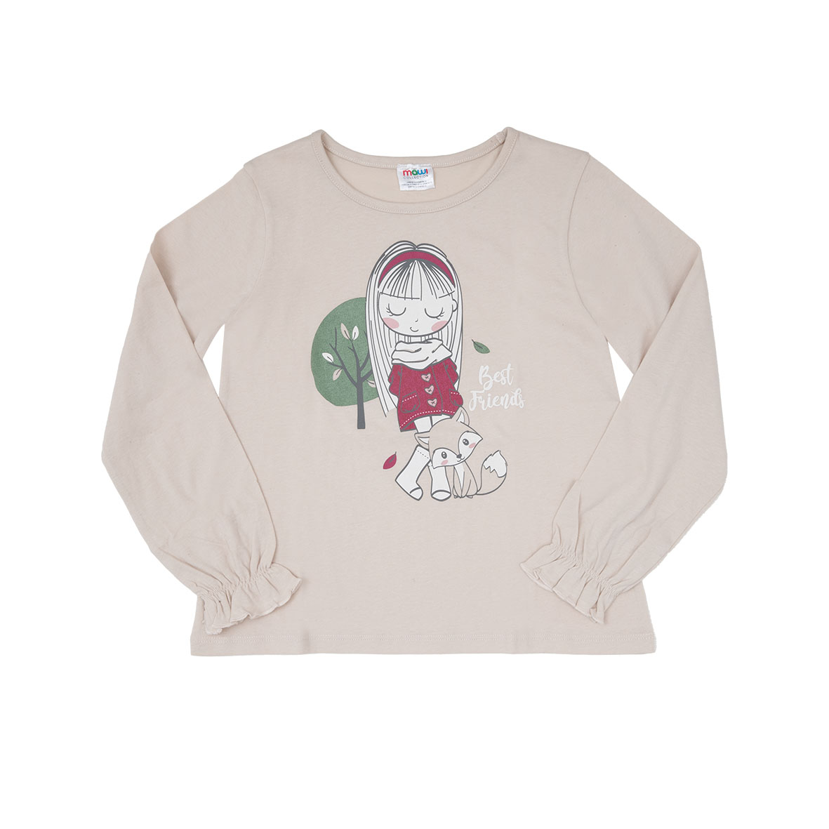 Toys Center Baby t-shirt bimba beige manica lunga