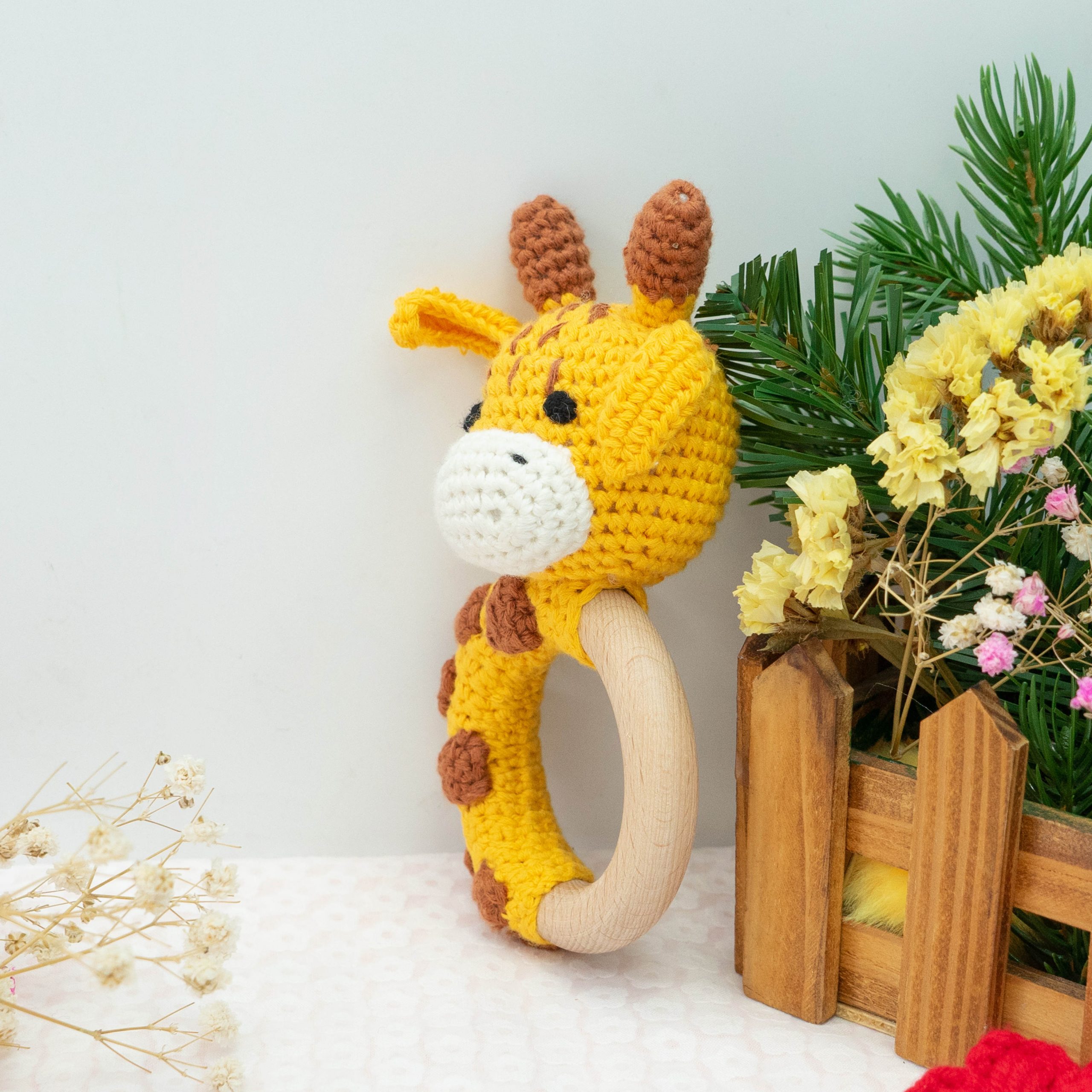 Piccoli Toys Elio sonaglio giraffa uncinetto cotone