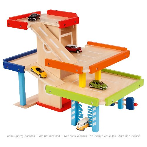The Dida garage legno per macchinine con ascensore
