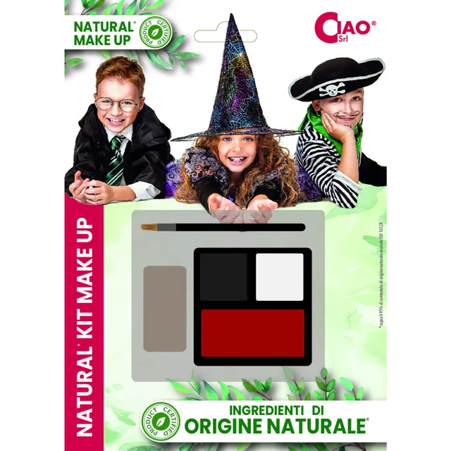 Trucco Halloween naturale bambini 3 colori 6g pennellino