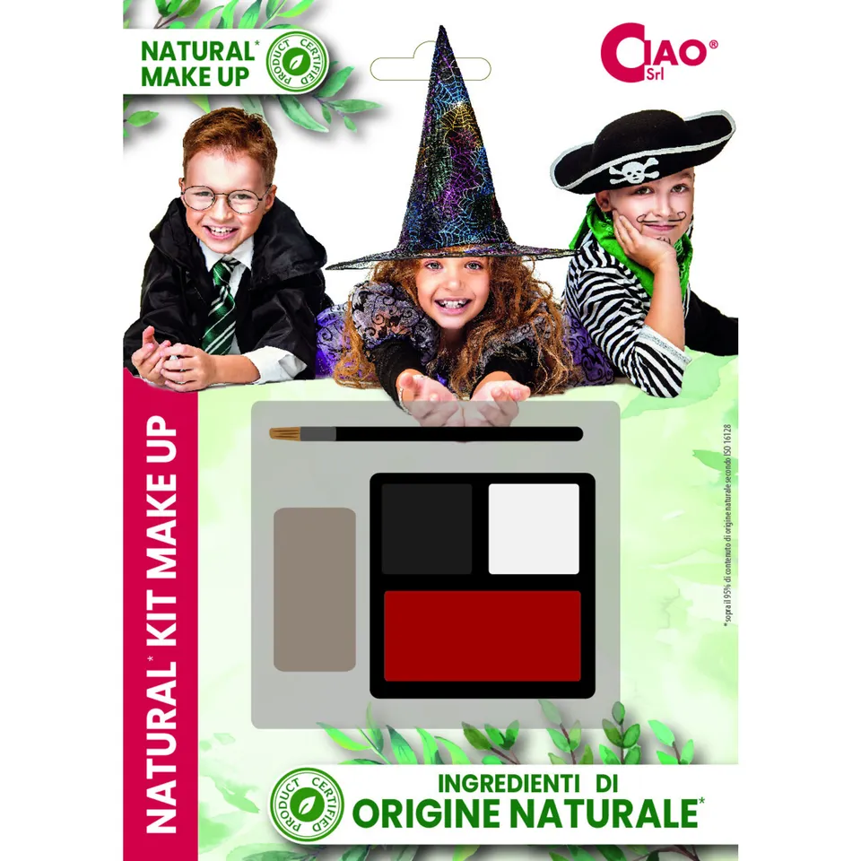Trucco Halloween naturale bambini 3 colori 6g pennellino