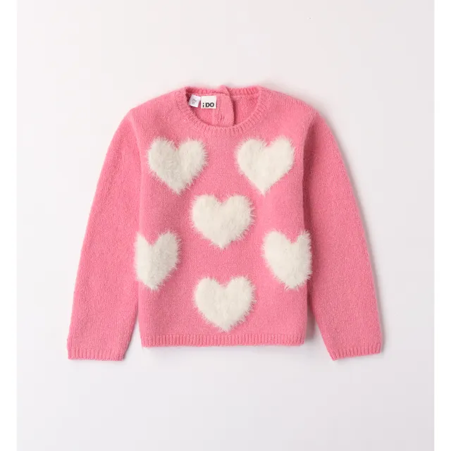 iDO Tricot maglione bambina con cuori lurex