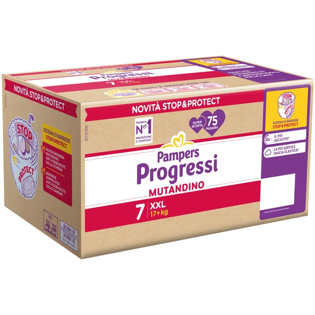Pampers Progressi Mutandino pannolino taglia 7 75 pz 17+ kg