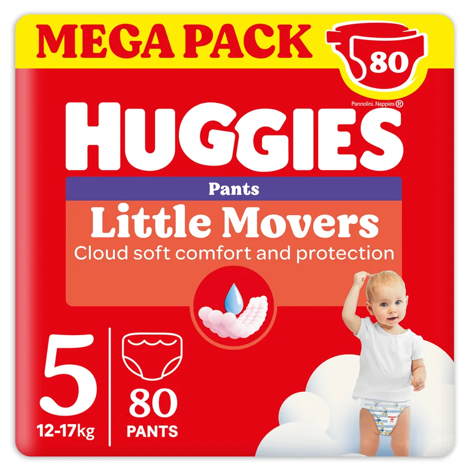 Huggies Little Movers pannolino mutandina 5 80 pezzi traspirante