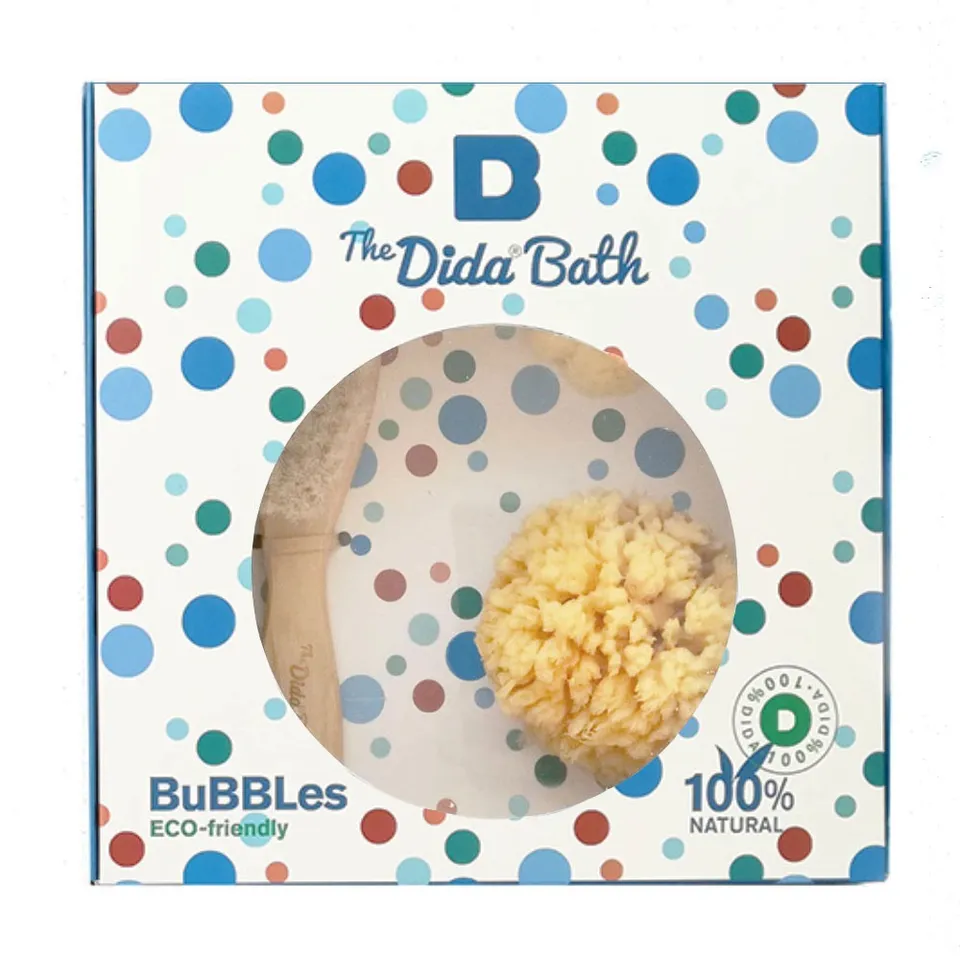 Bubbles Pack 2 Spugne naturali mare + spazzola bagnetto