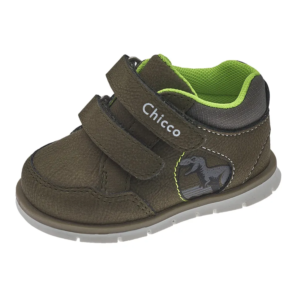 Chicco Feliot sneakers bimbo grigio strappi verdi