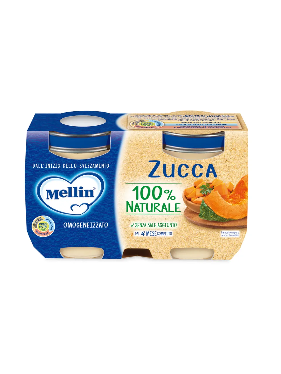 Mellin Zucca omogeneizzato 2x125 g senza sale