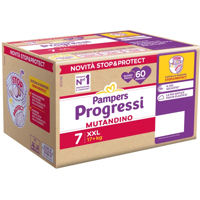 Pampers Progressi Mutandina Quadri XXL x60 da 17 kg