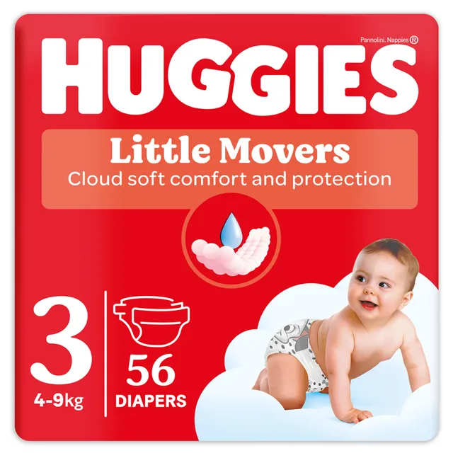 Huggies Little Movers pannolini taglia 3 56 pz unisex