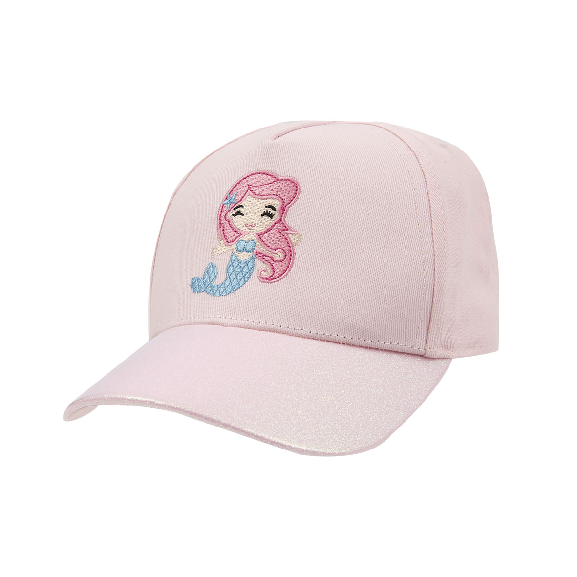 Cappello baseball bimba rosa sirena con visiera
