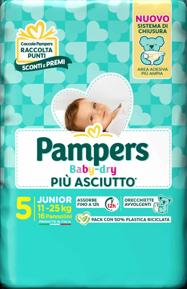 Pampers Baby-Dry Junior Pannolini 16 Pezzi