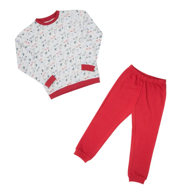 Toys Center Baby pigiama felpato bimbo skaters bianco rosso
