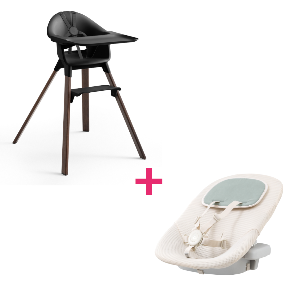 Stokke Clikk seggiolone pappa + newborn set grigio nero