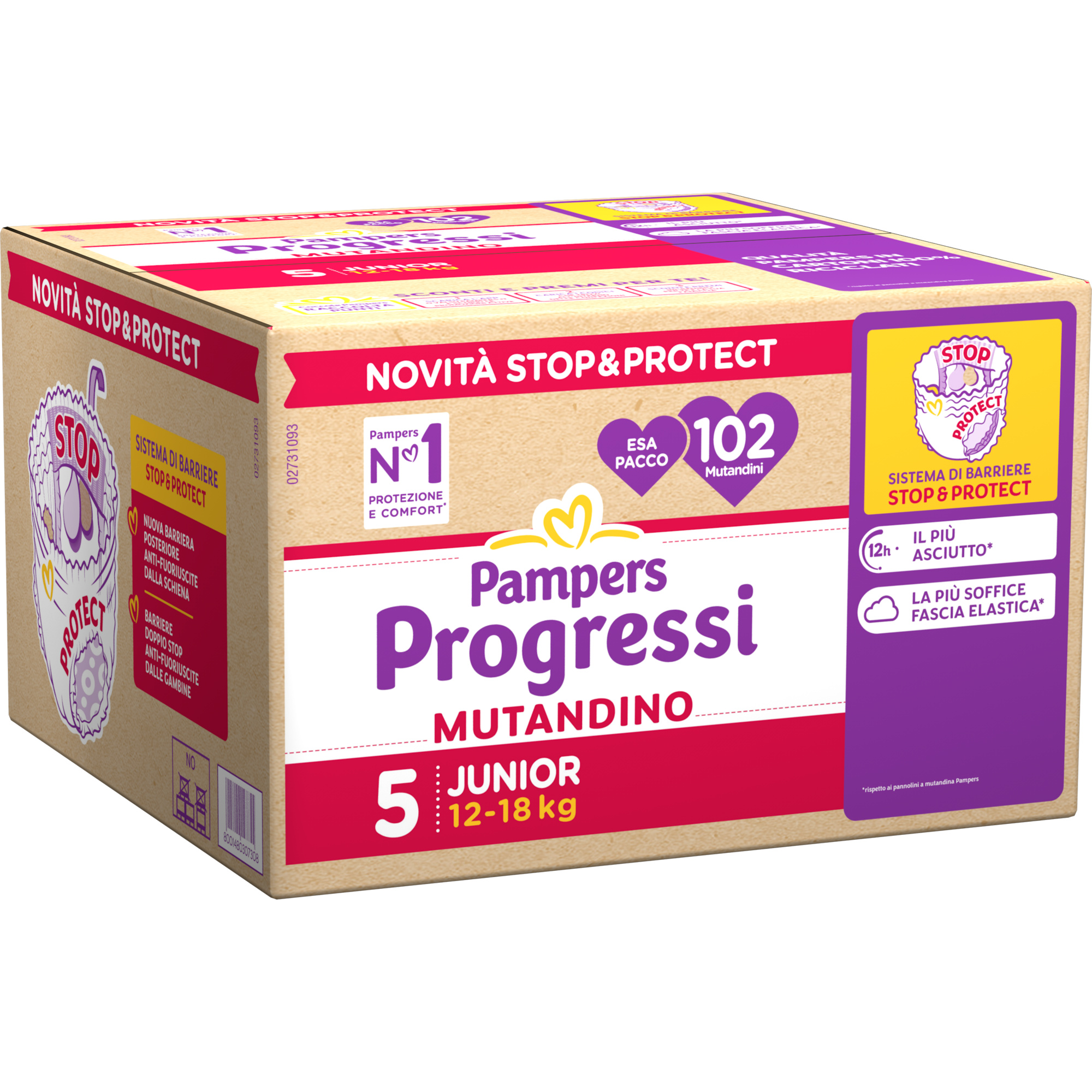 Pampers Progressi Mutandino Junior pannolini taglia 5 x102