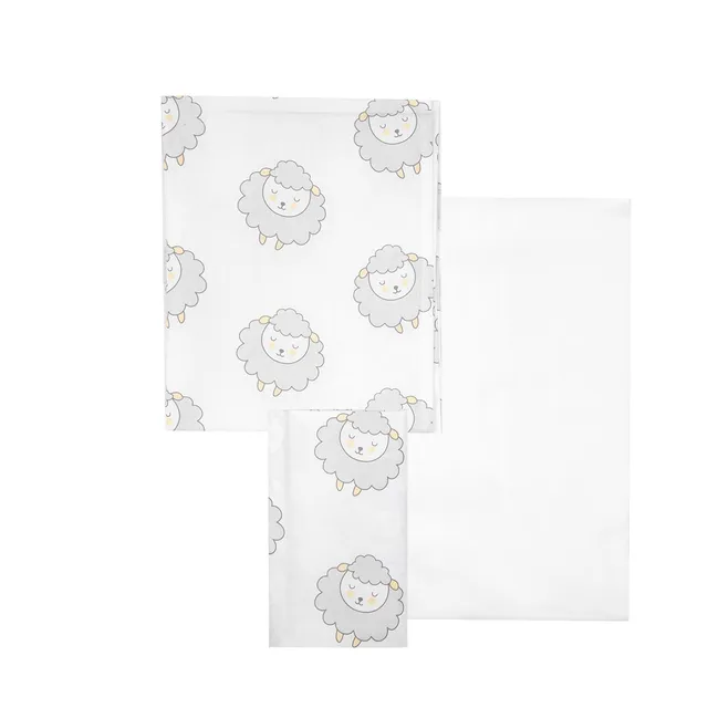 Toys Center Baby Pecorelle set culla 3 pezzi cotone bianco