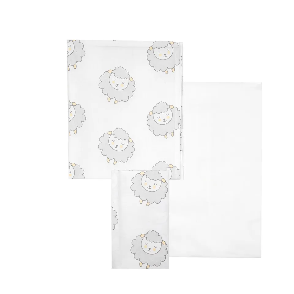 Toys Center Baby Pecorelle set culla 3 pezzi cotone bianco