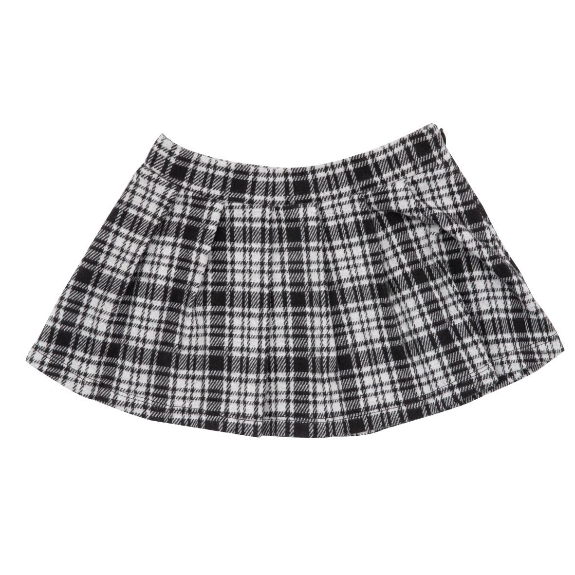 Gonna Tartan a Quadri Bimba Bianca e Nera