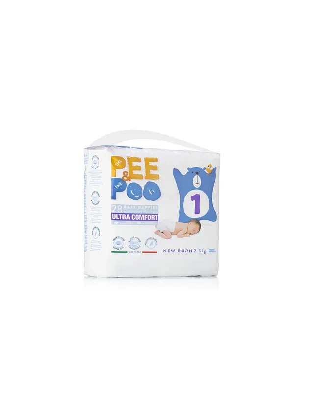 The Pee Poo pannolini New Born taglia 1 28 pz cotone