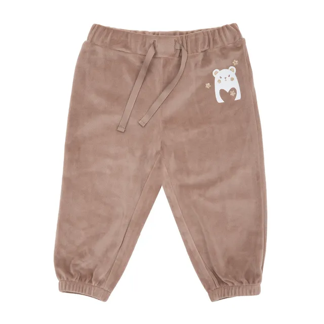 Toys Center Baby pantalone ciniglia bambina beige stampato