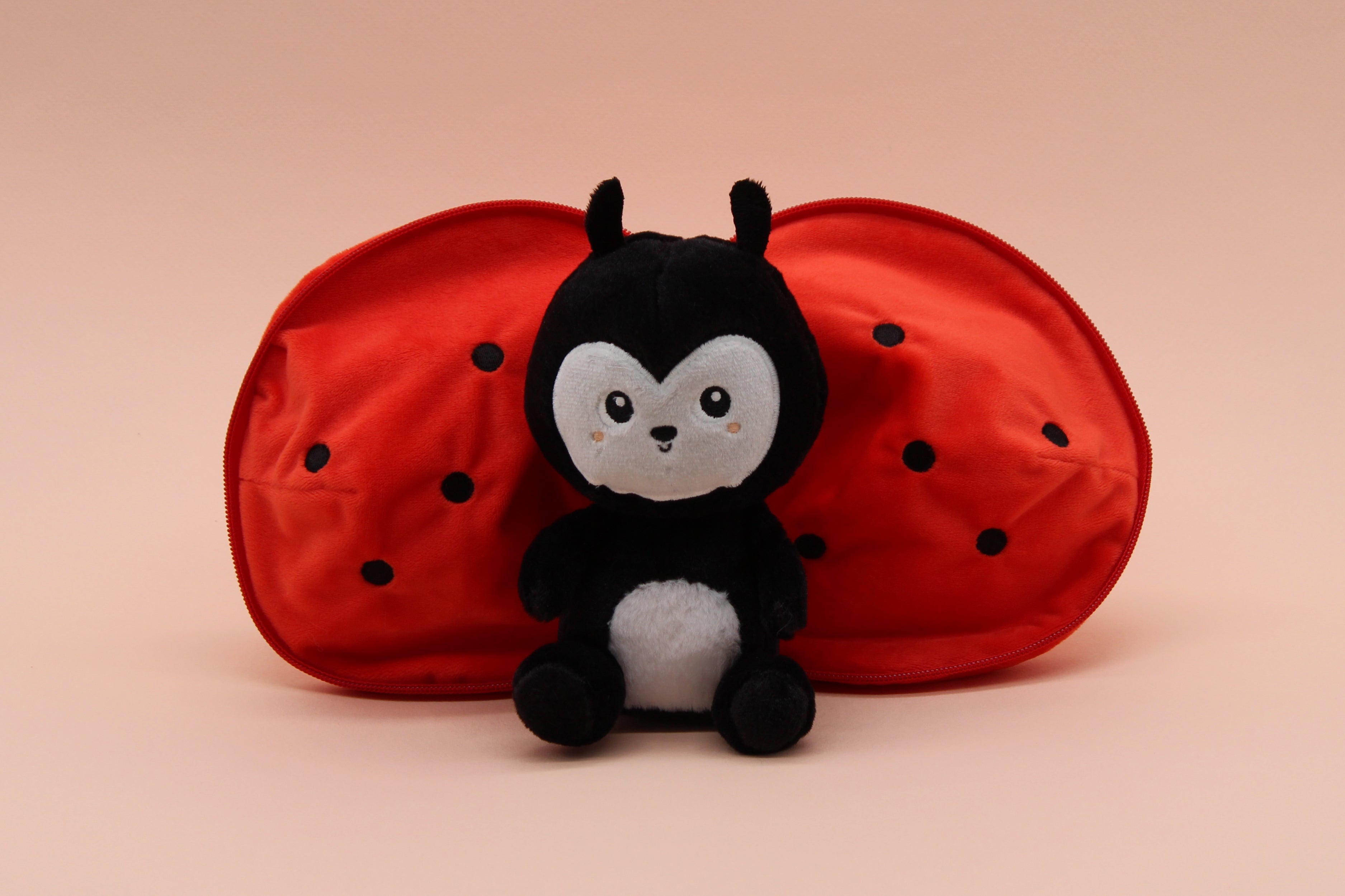 Les Deglingos Flipetz Comet Peluche Reversibile Coccinella Pomodoro