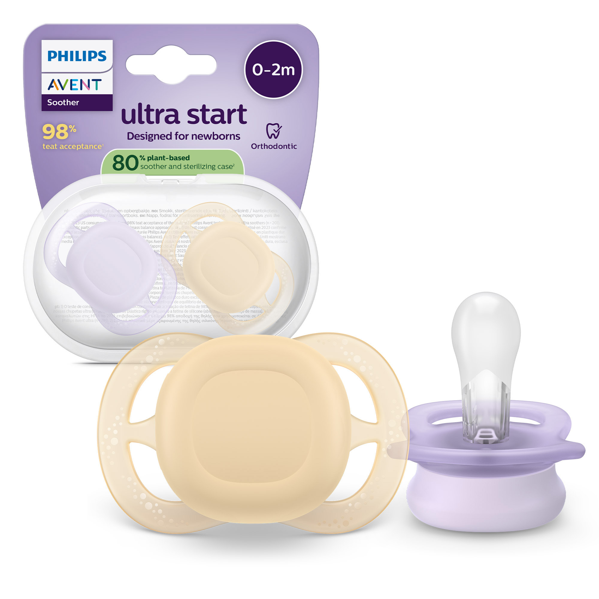 Philips Avent Ultra Start succhietti 0-2 mesi giallo viola 2pz